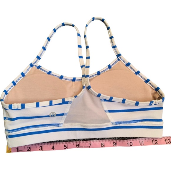 LULULEMON Blue & White Stripe Flow Y Bra size 4 - Picture 9 of 11
